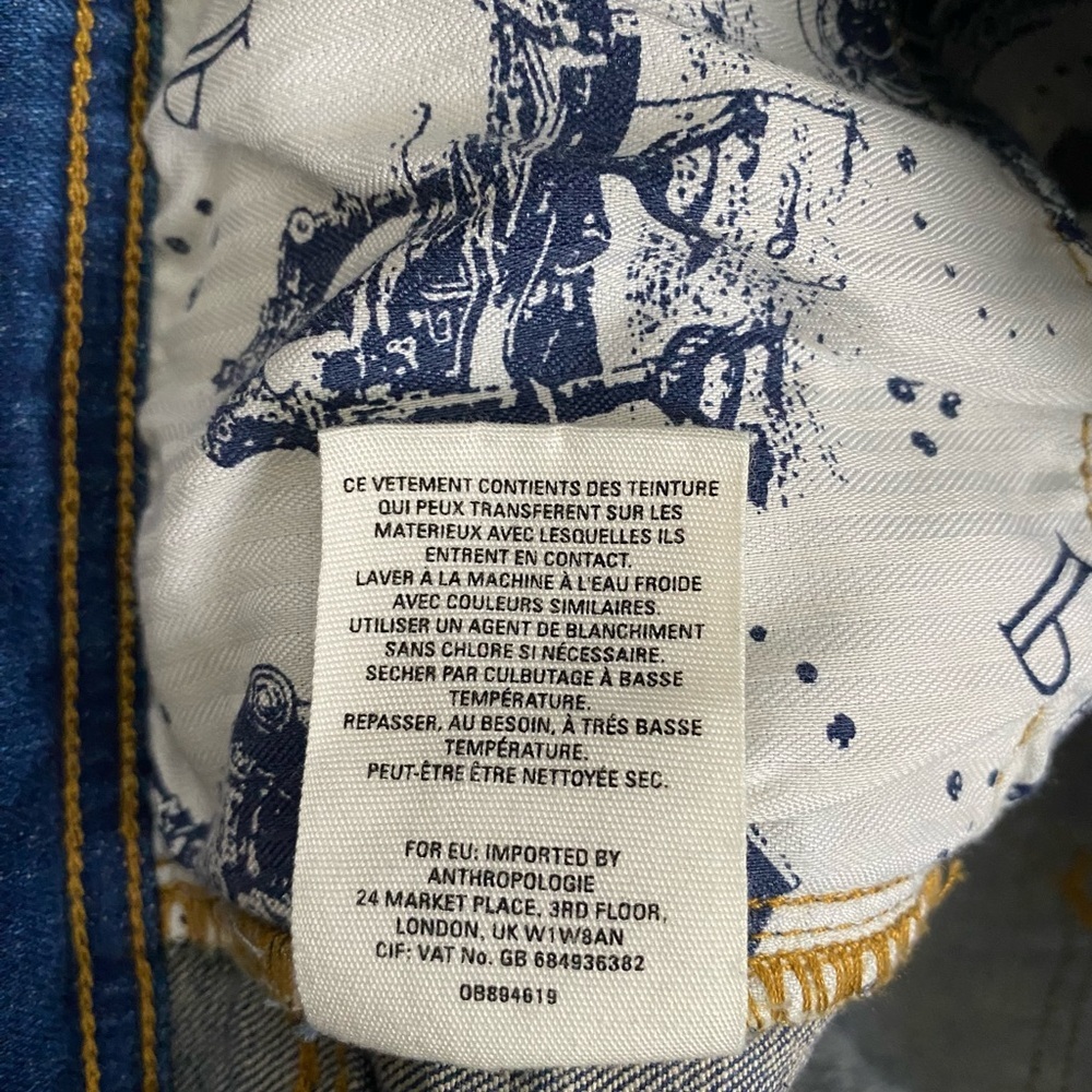 Pilcro and the Letterpress Relaxed Straight Blue Jeans with Orange Trim - Picture 12 of 13